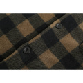 Men's Rpet velvet shirt checked print recyclable eco shirt with welt pocket